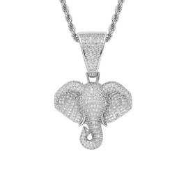 UHANBUT Bling Elephant Diamond Car Mirror Interior Hanging Ornament, Lucky Crystal Rhinestone Pendant Car Rear View Mirror Charm, Auto Accessories for Women (Silver)