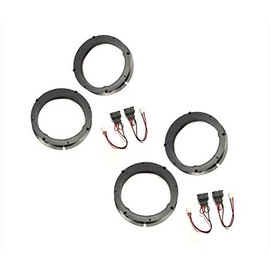 2 Pair 6 Inch 6.5" Speaker Install Adapter Mount Door Plates and Wire Harness for VW Volkswagen 2009-2015 CC, 1999-2014 Golf, 1999-2016 Jetta, 1998-2011 Beetle, 1998-2016 Passat, 07-09 Rabbit