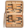 Yellow Mountain Imports Travel Magnetic Leatherette Backgammon Mini Game Set,