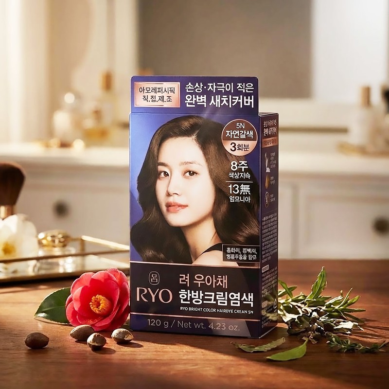 ryo Ryeo Uachae Stylish Gray Hair Cream 5N Natural Brown