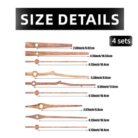 LEEQ Set of 4 Types of Walnut Wood Clock Hands - Hands for Wall Clock, Clock Accessories for Clock Repair Replacement DIY, Suitable for 12 Inch Clock