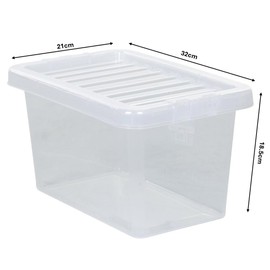 Matangi Plus 7L Litre Crystal Clear Small Plastic Storage box with Clear Lid Stackable Organizing Box Transparent Container (5)