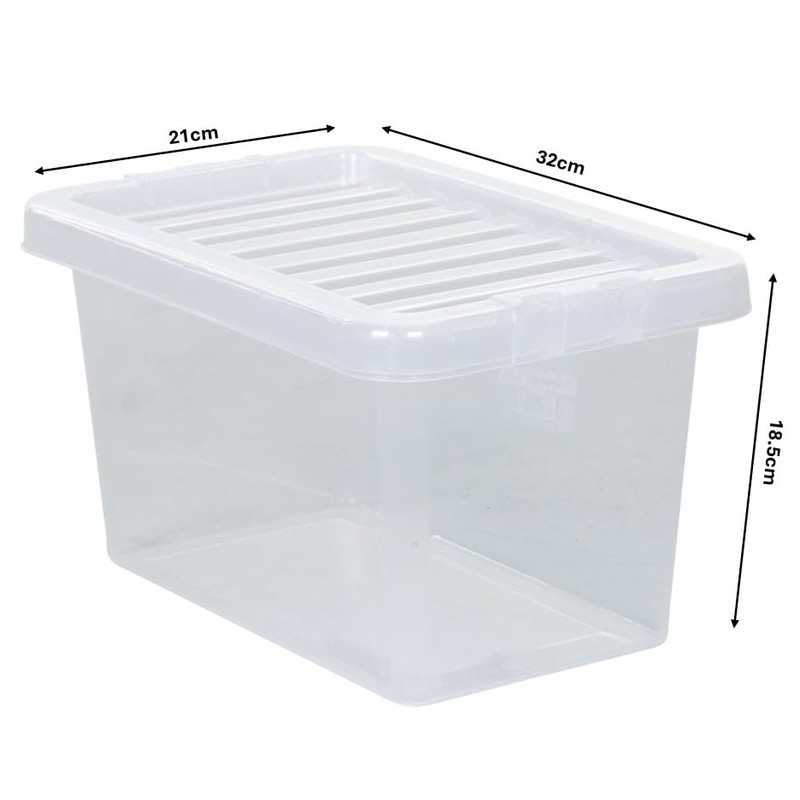 Matangi Plus 7L Litre Crystal Clear Small Plastic Storage box