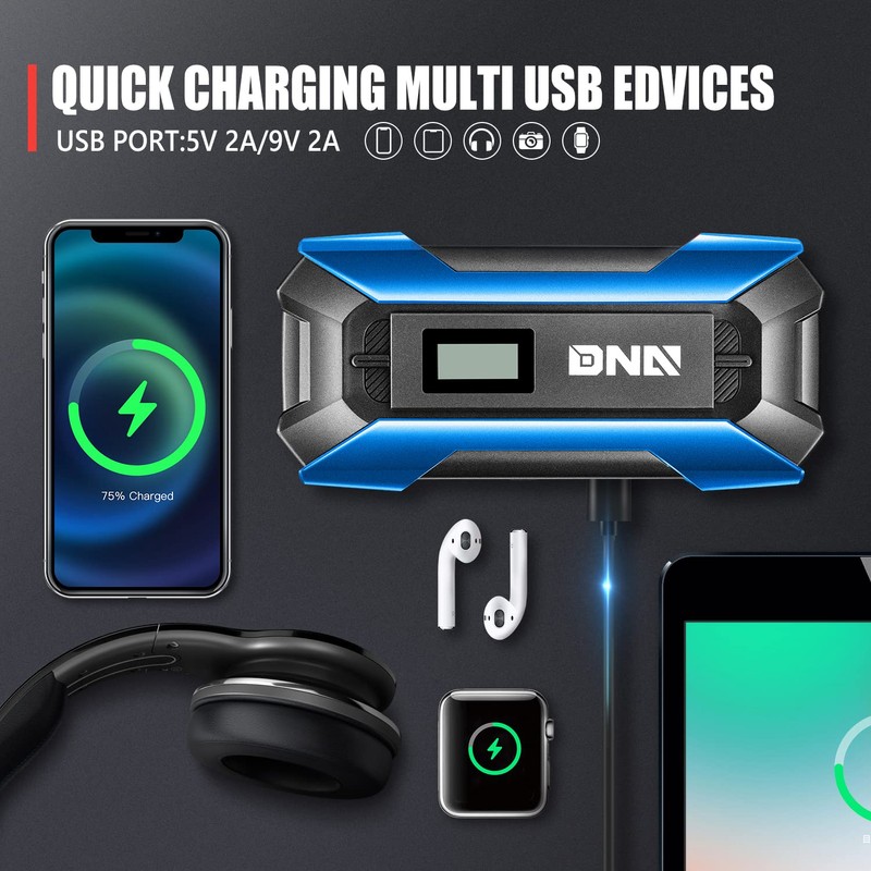 DNA MOTORING 12V 1500A 15000 mAh Portable Car Battery Jump