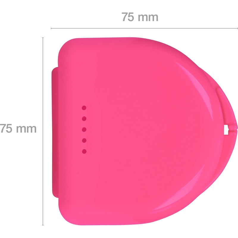 Wellsamed KFO Schienenbox Classic, Pink, zum Aufbewahren von Zahnspangen oder