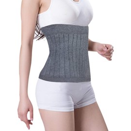 FakeFace winter soft cashmere back warmer, elastic waist support, waist warmer, kidney protector, for women, men and children, grey