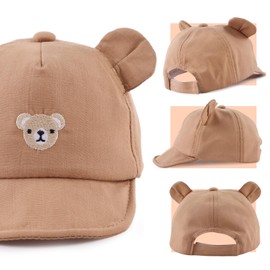 MniJiza Baby Bear Hat Kids Girls Boys Sun Hat Spring Summer Sun Hat, brown