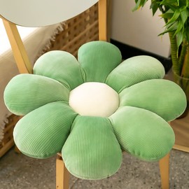 Zabuton Cushion, Thick, Seat Cushion, Chair Pad, High Resilience, Circular Cushion, Body Pressure Dispersion, Zabuton, Stylish, Body Pillow, Four Seasons, Can be Used on Both Sides, Office, Home Decoration, Home Decoration, Home Work, For Chairs (Green, 19.7 inches (50 cm)