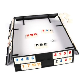 KAILE 106 Rummy Tiles Game, Rummy Cube Sets Travel Game Outlasting Color with Aluminum Case & 4 Anti-Skid Durable Trays,2-4 palyers
