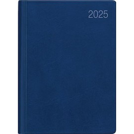 Zettler - Pocket Calendar 2025 Blue, 10.2 x 14.2 cm, Pocket Planner with 400 Pages in Flexible Plastic Cover, 7 Days on 6 Pages, Daily and Week Counting and International Calendar