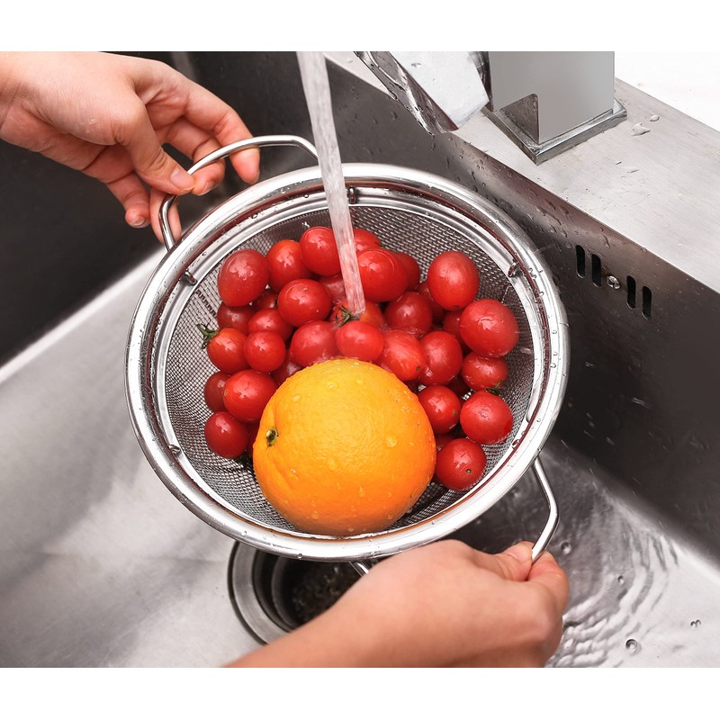 Royal Cuisine Set of 2 Stainless Steel Colanders with Loop