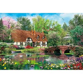 300 Piece Jigsaw Puzzle Swan Pond Garden (26x38cm)