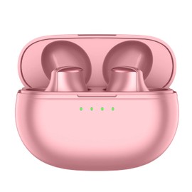 RANZAH Wireless Headphones Bluetooth 5.2 Noise Cancelling Mini Earbuds, Built in Mic, Stereo Sound, Auto Pairing,25 Hrs Play Time With Charging Case, Touch Control, IPX5 Waterproof Earphones (Pink)