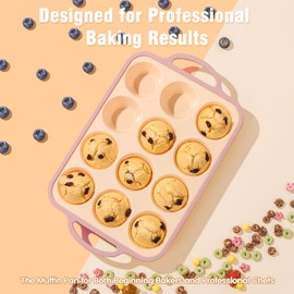 Fimary Silicone Muffin Pans for Baking 1 Pack, 2.6 Inch with Metal Reinforced Frame, Regular Size Nonstick Silicone Cupcake Pan for Baking Homemade Muffins, Cupcakes, Dishwasher Safe BPA Free-Yellow