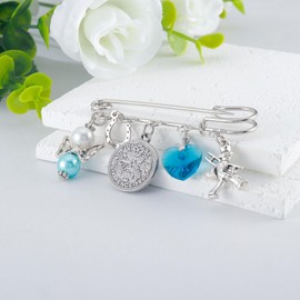 Something Blue Gifts for Bride to Be Bridal Shower Gifts Charm Pin de boda para ella Broche de recuerdo de boda, Acero inoxidable, No es una piedra preciosa