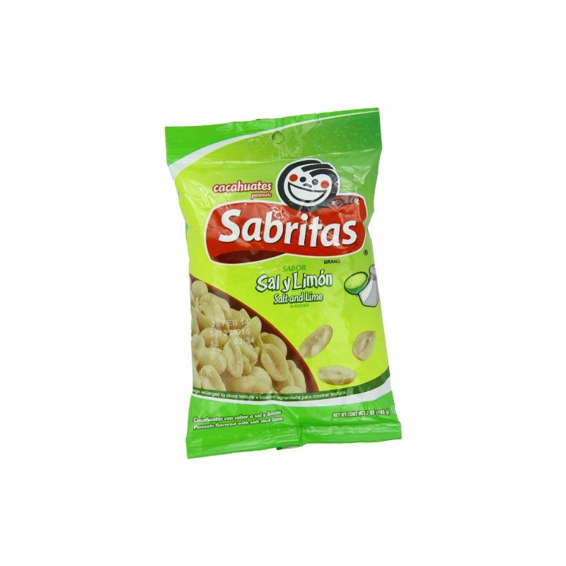 Sabritas Salt And Lime Peanuts, 7-Ounce (Pack of 6)