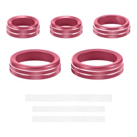 REPAIROCK 1 Set Air Conditioner Volume Control Switch Knob Cover Ring for Ford Maverick 2022-2024 Air Conditioning Button Cover Trim Decoration Pink