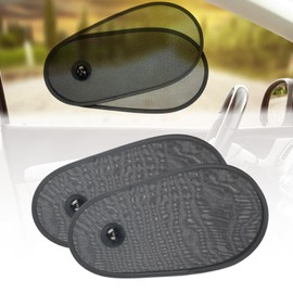 2 PCS Adjustable Side Window Sunshades, Adjustable & Rotatable Side Window Sun Shade, Car Window Shade for Baby, with Strong Suction Cup, Fit Most of Vehicle (Black)