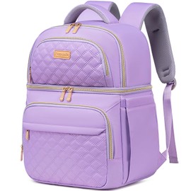 Romenrita Lunch Backpack Insulated Coolers Backpacks - Double Decker Lunch Box, Leakproof Insulated Backpack for Women Lunchbag Lunchbox Back pack Travel Cooler Bag for Picnic Beach Camping Work