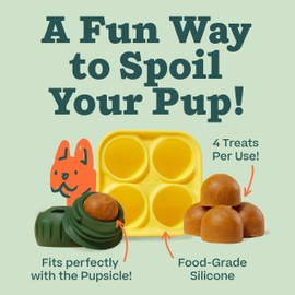WOOF WOOF Pupsicle Treat Tray Mold, Large 25-75lbs, Silicone Molds for Dog Treats, Dishwasher Safe, Reusable Treat Tray, Freeze Refill Treats For The Pupsicle Toy