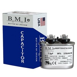 7.5 MFD at 370 Volts BMI Capacitor Oval 7.5 uf MFD 370 Volt Replaces Old GE# C307L 27L566 27L566S 97F9001, Z97F9001, 97F9001BX & 27L566BZ3