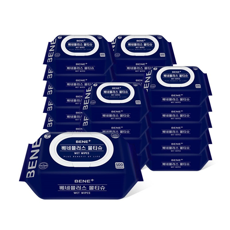[Arrive tomorrow] Beneplus wet wipes 100 sheets, 20 packs (cap