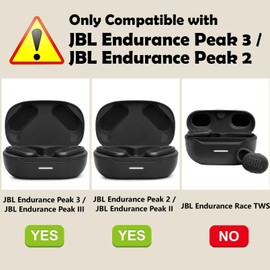 [2 Pack] easyBee Case Compatible with JBL Endurance Peak 3 Bluetooth Headphone Charging Cover with 2 Keychain, Soft Liquid Silicone Ultra Thin Shockproof Protective Kit - Black Blue