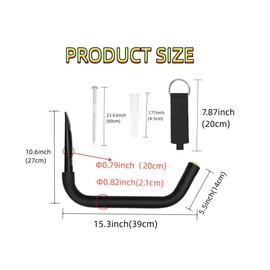 Aweilan Garage Storage Heavy Duty Hooks, 15Inch Jumbo Arm Kayak Rack, Heavy Duty Wall Hooks for Canoe, Ladder, Bicycle, Folding Chairs, Surfboard, Snowboard, Hose and Tools (4 Pack)