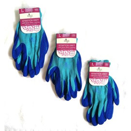 DIGZ Set of 3 Medium Stretch Knit with Foam Latex Coating Gloves - Foam Latex Coating Gloves
