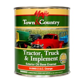Majic Paints 8-0965-2 Town & Country Tractor, Truck & Implement Oil Base Enamel Paint, 1-Quart, A.C. Orange