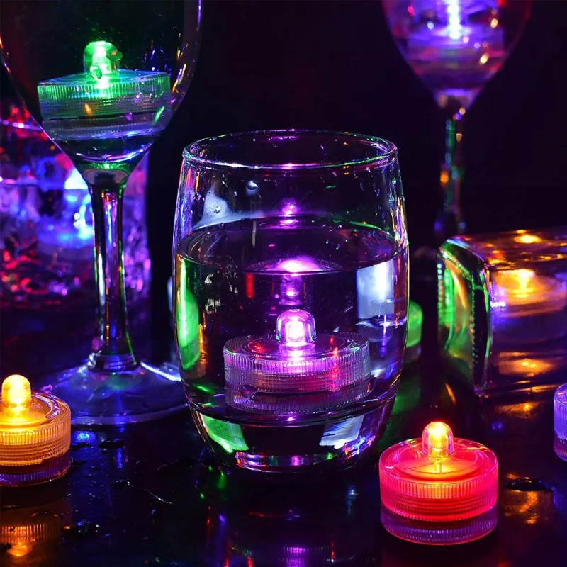 Lecute 12 Led Sumergible Luz Multicolor Centro Mesa Adorno Fiesta