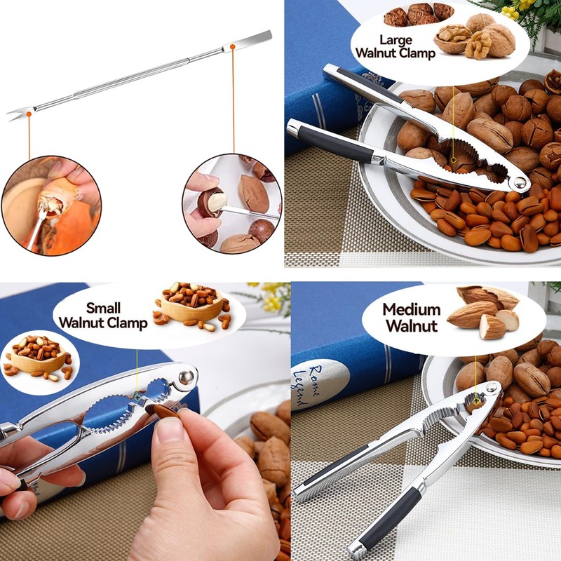 Gxlaihly Nutcracker, walnuts, die-cast zinc stainless steel with walnut needles,