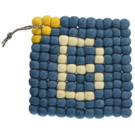 Gendai Hyakka BERTRAND A366BL Wool Trivet BL Size: Approx. W 6.5 x D 6.5 inches (16.5 x 16.5