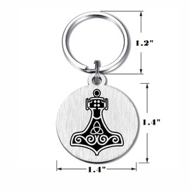Richesele Viking Gifts for Men - Viking Mjolnir Thor's Hammer Protection Keychain - Nordic Viking Tailsman Key Chain