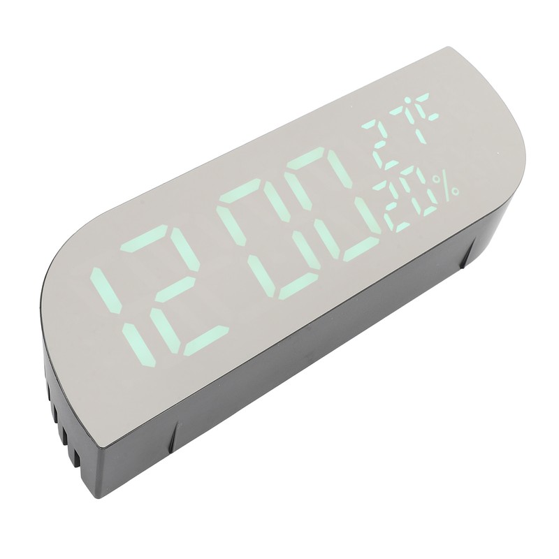 Digital Alarm Clock Multifunction Innovative Silent Temperature Humidity LED Mirror