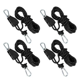 Pulley with Rope Tensioner, Rope Ratchet with 5 m Rope, Pulley with Tent Tensioner, Guy Ropes with Rope Brake, Applies to Camping, Awning, Tent, Pack of 4