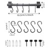 FuninCrea Kitchen Hook Rail, 30 cm Aluminium Kitchen Rail with