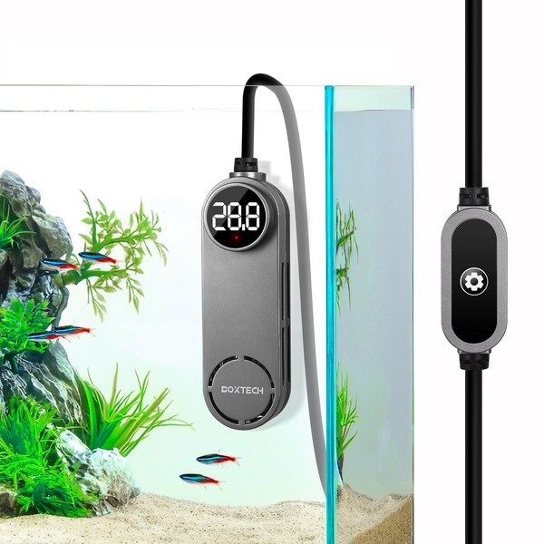 boxtech 75W Mini Adjustable Aquarium Heater with Temperature Gauge for