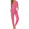 Ekouaer Pajama Sets for Womens Rib Knit Lounge Set Jogger