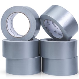 Holifeos Duct Tape 6 Rolls, Duct Tape Heavy Duty 2 Inches x 30 Yards, Waterproof Tape for Indoor and Outdoor Use, Strong Adhesive Tape with No Residue, Silver Duct Tape Bulk Tear by Hand