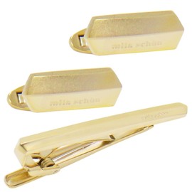 mila schon msc10397st Mira Sean Gold Versas Cuff Tie Clip Set, Brass, No Gemstone