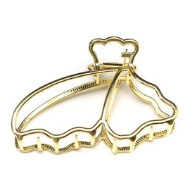 QinGoo Large Stainless Steel Hair Clip Gold Metal Hair Claw Hair Accessory Stylish Women's Korean 1 Piece (9 x 6 cm, Gold)