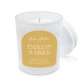Studio Oh! Scented Candle - Variety of Essential Oils & Fragrance-Infused Coconut-Soy Blend Wax - Burns up to 65 Hours - Comes in a Jar - Non Toxic - Studio Collection - Endless Summer