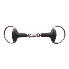 AK Eggbutt Soft Rubber Double Jointed Rubber Coated Bit (Black Silver, 5.75'')