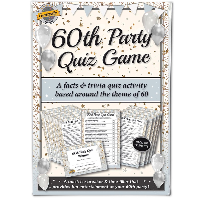 60th Party Quiz Game | A fun, entertaining party activity