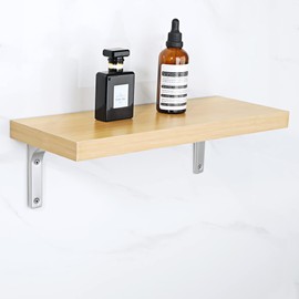 Sayayo Stainless Steel Shelf Brackets Wall Brackets for Shelves Shelf Support Angle Bracket 150mm x 125mm Heavy Duty L Brackets Brushed Nickel, 4 Pcs, EJR150LS-4P