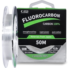 Wata Champ Fluorocarbon Leader, 166.4 ft (50 m), Fishing Line, No. 1, 1.25, 1.5, 1.75, 2, 2, 2.5, 3, 8, 10, 12, 14, 18, 20, 22, High Strength, High Sensitivity, Lightweight, Aging, Meberling, Distant