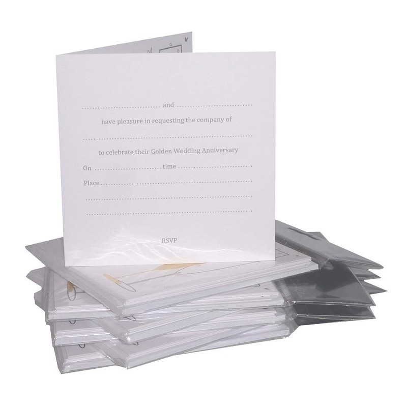 50th Golden Wedding Anniversary Party Invitations {Holographic} 36 Cards with