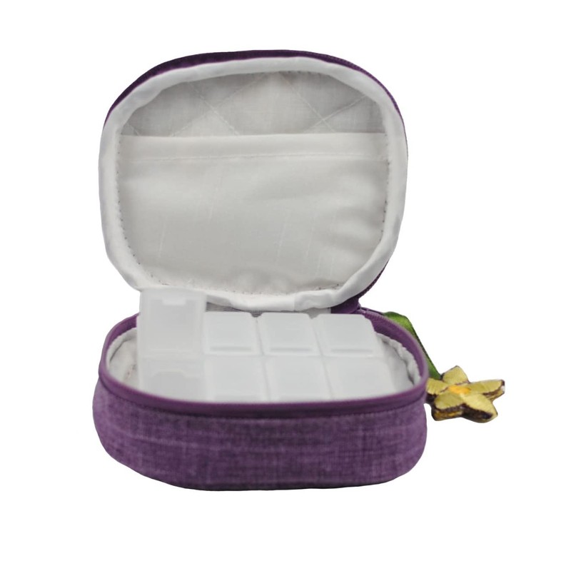 Pill Box Purse in a Daffodils on Purple Design
