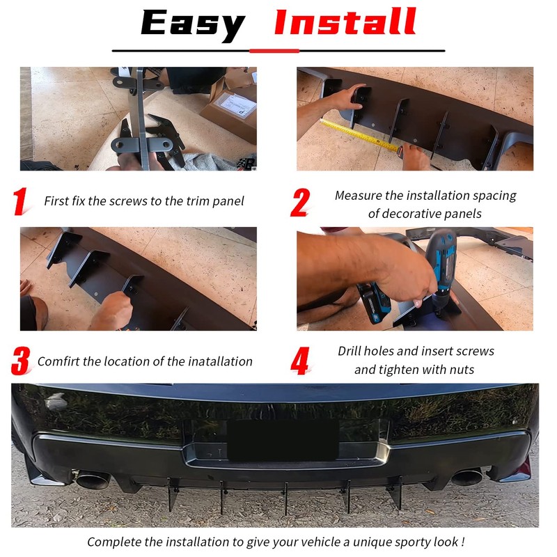 for Camaro 5th Gen Rear Diffuser Set V1 2014-2015, 5